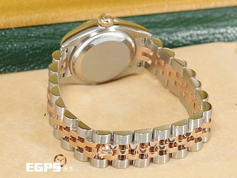 ROLEX 勞力士 Datejust Oyster 蠔式 179171 玫瑰金 半金 已回勞力士服務中心完整保養 原廠保固中&nbsp;絕版稀有隕石面盤 包檯鑽石時標 &nbsp;五珠鏈節錶帶 自動上鍊&nbsp; 26mm