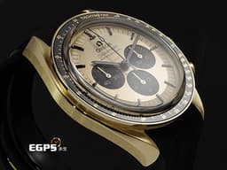 OMEGA 歐米茄 Speedmaster Moonwatch Professional 超霸 登月 計時碼錶 速霸 <font color="#edbb91">Moonshine金 </font>31062425099001&nbsp;<font color="#fafa01">余文樂 金色熊貓面盤 宛若隕石表面的錶帶內襯</font>&nbsp;<font color="#FF0000">3861機芯&nbsp;</font><font color="#FF0000">2022年保卡</font>&nbsp;同軸擒縱 手動上鏈 42 mm