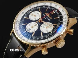 BREITLING 百年靈 Navitimer B01-Chronograph 43 航空計時 18K玫瑰金材質 RB0138211B1P1 <font color="#05f0f0">經典環形飛行滑尺 黑色熊貓面盤</font><font color="#FF0000"> 自製B01機芯 2026年保卡 重約3.38兩&nbsp;</font> 自動上鍊 飛行錶 43mm