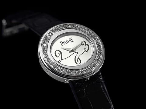 PIAGET 伯爵 Possession P10402 18K白金材質 原廠鑲嵌鑽石旋轉錶圈 石英機芯&nbsp;29mm