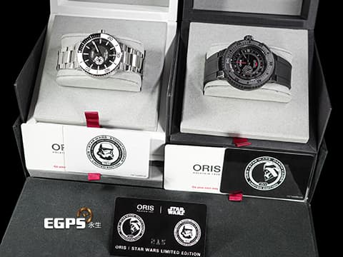 ORIS 豪利時 Star Wars Limited Edition 星際大戰 潛水錶 限量套錶ProDiver GMT Darth Vader 達斯維達 黑武士 0174877487784 兩地時區 自動上鍊 49mmAquis Small Second Stormtrooper 帝國風暴兵 0174377344184 小秒針 自動上鍊 43.5mm