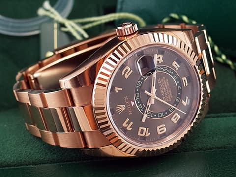 ROLEX 勞力士 Sky-Dweller 326935 天行者 年曆錶 兩地時區 18K玫瑰金材質 巧克力色面盤 阿拉伯數字時標&nbsp;自動上鏈 42mm