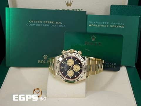 ROLEX 勞力士 Cosmograph Daytona 宇宙計時型 迪通拿 126508&nbsp;醇黑色面搭配香檳色計時盤 Paul Newman 保羅紐曼&nbsp;計時碼表 18K黃金 小怪獸  新款4131機芯 2025年保單 賽車錶 自動上鍊 40mm