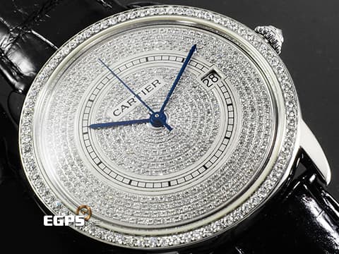 Cartier 卡地亞 Ronde Solo De Cartier 3517 不鏽鋼材質 精鑲滿天星面盤、錶圈&nbsp;自動上鏈 42mm
