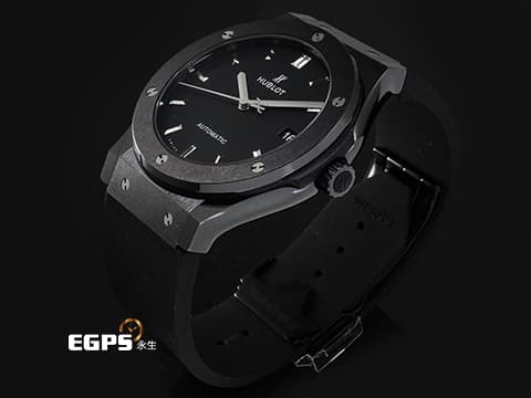 HUBLOT 宇舶 Classic Fusion 經典融合 511.CM.7170.RX 黑陶瓷材質&nbsp;啞光黑色面盤 大三針 2025年保單 自動上鍊 45mm