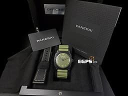 PANERAI 沛納海 RADIOMIR PAM997 啞光黑色陶瓷材質 PAM00997 <font color="#32cd32">軍綠色三明治面盤</font> 三日鍊 手上鍊 台灣公司貨&nbsp;<font color="#FF0000">2019年保單 極新品相，RADIOMIR軍綠色系列，啞光黑色陶瓷是手上鍊版本最有質感的款式之一 </font> 48mm