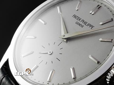 PATEK PHILIPPE 百達翡麗 PP CALATRAVA 經典的小三針款式系列 5196G-001 18K白金材質 銀灰色紋路面盤&nbsp;台灣公司貨 手動上鏈&nbsp;37mm