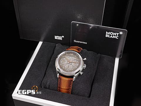 Montblanc 萬寶龍 Heritage Chronograph 傳承系列 128671 淺棕色面盤 不鏽鋼 計時碼表&nbsp;2025年保卡  自動上鍊 40mm