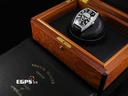 Franck Muller FM 法蘭穆勒 FM 8880 SC GOTH NBR D CD 酒桶型 18K白金材質 <font color="#05f0f0">原廠鑲嵌鑽石錶殼、骷髏頭圖案面盤、立體經典阿拉伯數字時標</font> 自動上鏈 44x54mm