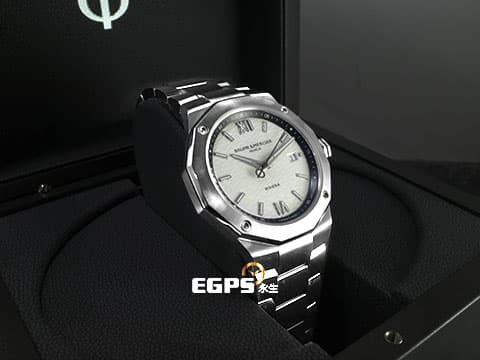 BAUME &amp; MERCIER 名士 Riviera M0A10829 Super-LumiNova 夜光塗層&nbsp;純白色波浪紋錶盤&nbsp;&nbsp;2025年保卡 快拆功能系統&nbsp;自動上鏈 42mm