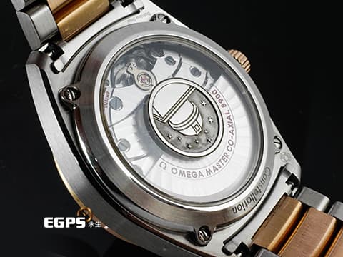 OMEGA 歐米茄 Globemaster 星座系列 13020392103001 18K玫瑰金&amp;不鏽鋼材質 半金款 太陽線紋磨砂藍色面盤 2024年保卡 台灣公司貨 同軸擒縱 自動上鏈 39mm