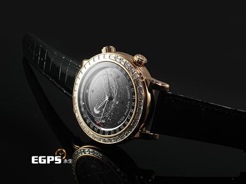 Patek Philippe 百達翡麗 PP 超級複雜功能時計 6104R-001 18K玫瑰金材質 北半球天文顯示功能&nbsp;宛若夜空中星河般的面盤 原廠鑲嵌60顆鑽石錶圈、錶扣（共5.4克拉）&nbsp;鑽石星空 銀河蒼穹 日內瓦的星象&nbsp;VIP限定稀有錶款&nbsp;2023年保單 蒐藏未使用品 自動上鏈 40mm