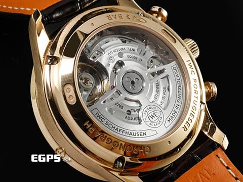 IWC 萬國錶 Portugieser Chronograph 葡萄牙 IW371625 18K玫瑰金材質&nbsp;&nbsp;深黑色太陽紋放射面盤&nbsp;2025年保卡&nbsp;計時碼表 自動上鍊 41mm