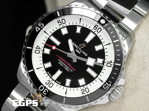 BREITLING 百年靈 Superocean 44 超級海洋 A17376211B1A1 黑色面盤、陶瓷錶圈 不鏽鋼材質 300米防水 2025年保單 潛水錶 自動上鍊 44mm