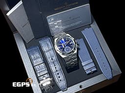 Vacheron Constantin VC 江詩丹頓 OverSea 縱橫四海 7900V/110A-B334 鍊帶款<font color="#FF0000">易拆卸錶帶裝置，可迅速替換皮帶、橡膠帶、或是鋼鍊帶 </font> <font color="#00BBFF"> 今夏最夯的藍色面盤 2022年保單 </font> 兩地時間 自動上鍊 41mm