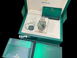 ROLEX 勞力士 DateJust 36 蠔式日誌型 <font color="#058703">橄欖綠面盤</font> 126233 <font color="#f5e284">半金款 18K黃金</font>&nbsp;DJ36 經典三角坑紋錶圈&nbsp;<font color="#ff0000">2026年保卡 紀念型（Jubilee）五銖錶帶</font> 自動上鏈 36mm