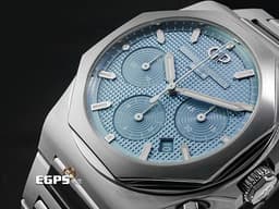 Girard Perregaux 芝柏 GP錶 Laureato 42 桂冠系列 81020-11-3370-1GM 不鏽鋼材質 計時腕錶&nbsp;<font color="#05f0f0">冰藍色巴黎飾釘紋面盤</font>&nbsp;<font color="#FF0000">2025年保卡 限量180支</font>&nbsp;自動上鍊 42mm