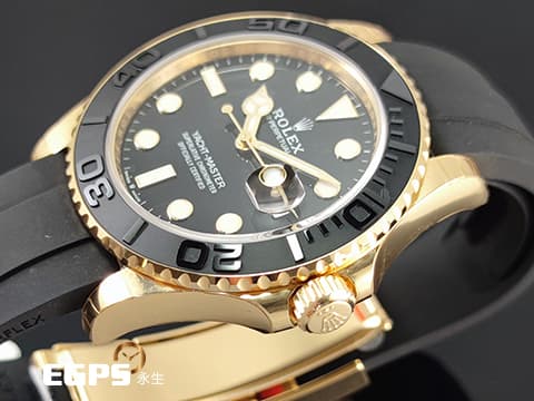 ROLEX 勞力士 Yacht-Master 226658 遊艇名仕 橡膠錶帶黃K金款遊艇，閃耀華貴 Oysterflex橡膠錶帶搭配快調延展錶扣 黑色陶瓷錶圈 2026年新式保卡 保有原廠膠膜&nbsp;自動上鍊 42mm