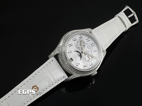 PATEK PHILIPPE 百達翡麗 PP錶 Annual Calendar 複雜功能計時系列 4937G/001 18K白金材質 年曆錶 月相顯示 原廠鑲嵌鑽石錶圈 珍珠貝殼面盤&nbsp;自動上鍊 37mm