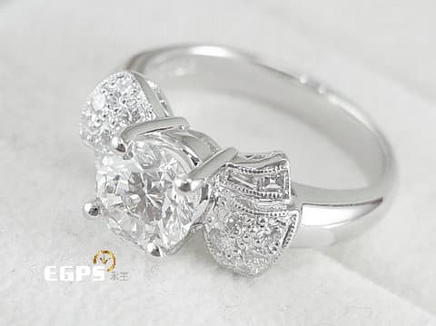 天然鑽石 K金鑽戒 白K金 天然真鑽 女戒 主石1.10CT 造型鑽戒 鑽石戒指