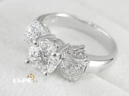 天然鑽石 K金鑽戒 白K金 天然真鑽 女戒 主石1.10CT 造型鑽戒 鑽石戒指