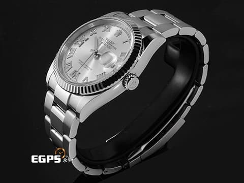 ROLEX 勞力士 Datejust 36 蠔式日誌型 126234 不鏽鋼材質 原廠鑲嵌鑽石VI IX時標 銀灰色太陽紋放射面盤&nbsp;2024年保單 蠔式（Oyster）三節板帶 自動上鍊 36mm