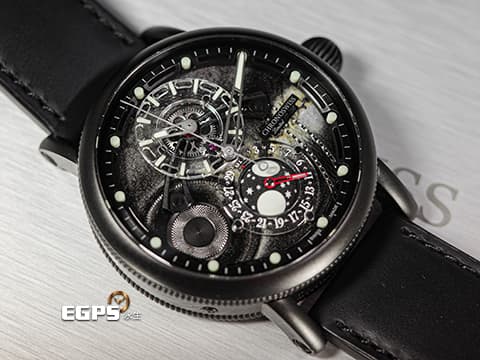 Chronoswiss 瑞寶錶 Space Timer 黑洞 CH-9345M.2-GRBK 不鏽鋼DLC材質 立體球形月相指示 三針一線 限量50隻 台灣公司貨2024年保卡 自動上鍊 44mm