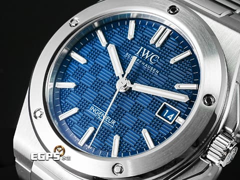 IWC 萬國 Ingenieur 40 工程師系列 IW328907 藍色網格紋面盤 五日鍊 不鏽鋼 Gérald Genta尊達大師強勢回歸 重新演繹工程師SL腕錶 2025年保卡 自動上鍊 40mm