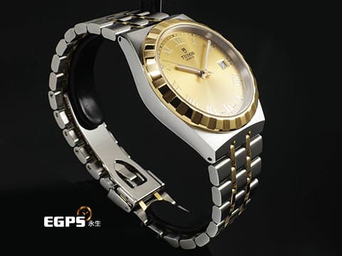 TUDOR 帝舵 ROYAL 皇家系列 28503-0003 不鏽鋼材質 香檳金色面盤 羅馬數字時標&nbsp;2026年保卡 自動上鍊 38mm