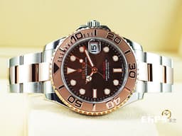 ROLEX 勞力士 Yacht-master 268621 遊艇名仕型 <font color=#D2691E>巧克力色面盤</font> 中型 玫瑰金 半金款 <font color=#FF0000>2018年保單</font> 自動上鍊 37mm