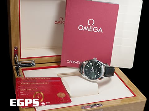 OMEGA 歐米茄 Seamaster 海馬 Aqua Terra 150 系列 22013412110001 綠色甲板紋面盤 大三針 不鏽鋼 同軸擒縱&nbsp;2022年台灣公司貨&nbsp;自動上鍊 41mm