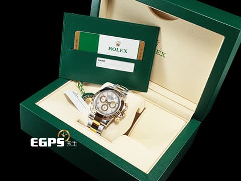ROLEX 勞力士 Cosmograph Daytona 宇宙計時型 迪通拿 116503 白色面盤搭配金色計時圈 18K黃金 半金款 計時碼表 賽車錶 台灣公司貨 自動上鍊 40mm