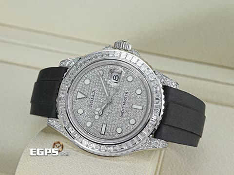 ROLEX 勞力士 Yacht-Master 42 蠔式 遊艇名仕型 226659&nbsp;精鑲226679TBR 後加大梯鑽石外圈、錶耳、客製化滿天星面盤&nbsp;18K白金材質&nbsp;2020年保卡&nbsp;自動上鍊 42mm
