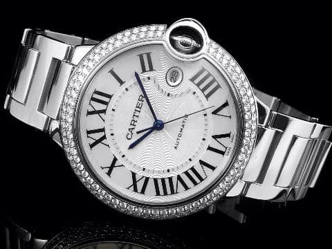 CARTIER 卡地亞 Ballon Bleu de Cartier 藍氣球 大型 精鑲鑽框 鍊帶款 自動上鍊 42mm