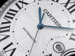 CARTIER 卡地亞 Ballon Bleu de Cartier 藍氣球 大型 <font color="#05f0f0">精鑲鑽框 鍊帶款</font> 自動上鍊 42mm