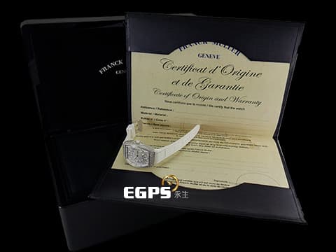 FRANCK MULLER 法蘭穆勒 Vanguard系列 V32 QZ 酒桶型 不鏽鋼材質 大三針 精鑲鑽石、滿天星面盤 自動上鍊 42x32mm