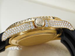 ROLEX 勞力士 Yacht-Master 42 蠔式 遊艇名仕型 226658&nbsp;<font color="#f5e429">精鑲226668TBR 後加大梯鑽石外圈、錶耳、錶側、折疊扣、客製化滿天星面盤</font>&nbsp;18K黃金材質<font color="#ff0000">&nbsp;2022年保卡</font>&nbsp;自動上鍊 42mm