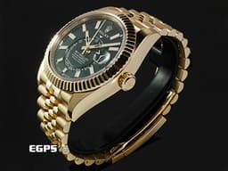 ROLEX 勞力士 Sky-Dweller 336938 天行者 18K黃金材質 <font color="#6af66d">年曆錶 2025年最新款式 亮綠色面盤天行者</font><font color="#FF0000">&nbsp;紀念型（Jubilee）五銖錶帶</font> 自動上鍊 <font color="#FFFF33"></font> 42mm