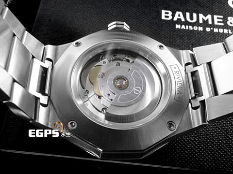 BAUME &amp; MERCIER 名士 Riviera M0A10829 Super-LumiNova 夜光塗層&nbsp;純白色波浪紋錶盤&nbsp;&nbsp;2025年保卡 快拆功能系統&nbsp;自動上鏈 42mm