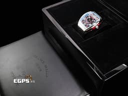 Franck Muller 法蘭穆勒 FM Vanguard&nbsp;Racing Skeleton V45SCDTSQTRCGJ&nbsp;<font color="#0582f5">藍色&amp;紅色元素 賽車風格鏤空面盤</font>&nbsp;<font color="#ff0000">限量50支 2023年保單</font> 自動上鏈 44x54 mm