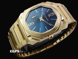 BVLGARI 寶格麗 Bulgari Octo Finissimo 103812 18K黃金材質 <font color="#AAAAAA">超薄錶殼（厚 6.40 公釐）</font> <font color="#0582f5">太陽紋藍色漆面錶盤</font> <font color="#FF0000">2026年保卡 新錶訂價：1,537,000元 整支重約4.5兩&nbsp;</font>自動上鍊 40mm