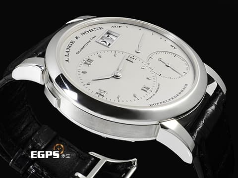 A.LANGE &amp; SOHNE 朗格 Lange 1 101.025 PT950 鉑金材質&nbsp;大日期窗 實心銀白色面盤、羅馬數字時標指針&nbsp;手上鍊 38.5mm