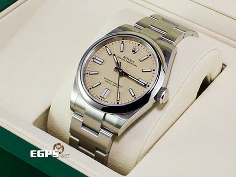 ROLEX 勞力士 Oyster Perpetual 41 蠔式恆動型 134300 2025年最新款最新色 沙米色面盤 經典 OP41 不鏽鋼材質&nbsp;2025年保卡 自動上鍊 41mm