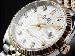 ROLEX 勞力士 蠔式 Datejust 126231 蠔式日誌型 永恒玫瑰金 半金 <font color="#05f0f0">絕版雷射坑紋面 銀色坑紋面盤 原廠鑲嵌鑽石時標</font> <font color="#ff0000">2024年保卡 五銖紀念型錶帶</font> 自動上鍊 36mm