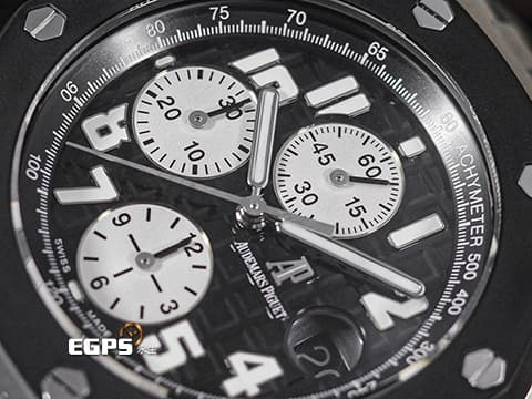 Audemars Piuget 愛彼 AP錶 Royal Oak Offshore Chronograph 皇家橡樹 離岸型 25940SK.OO.D002CA.03&nbsp;黑色格紋面盤 經典黑色橡膠外框&nbsp;計時碼表 不鏽鋼 25940 SK&nbsp;台灣公司貨 自動上鍊 42mm