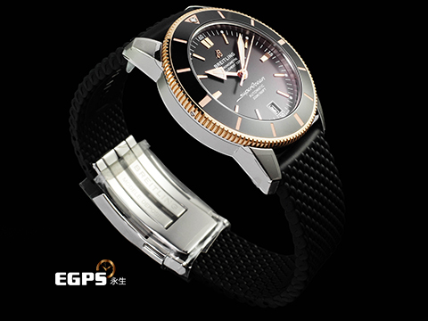 BREITLING 百年靈 Superocean Heritage B20 超級海洋文化系列 UB2010121B1S1 <font color="#0582f5">不鏽鋼&amp;18K玫瑰金材質 半金款&nbsp;黑色「織網式」橡膠錶帶</font>&nbsp;<font color="#ff0000">2026年保單</font>&nbsp;自動上鍊 42mm