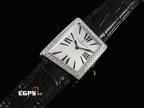 VACHERON CONSTANTIN 江詩丹頓 1972  系列 37510/000G 18K白金材質 銀色拉絲面盤 原廠鑲嵌鑽石錶圈 26 x 36.5mm