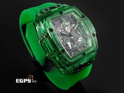 HUBLOT 宇舶 SPIRIT OF BIG BANG SAXEM 大爆炸 642.JG.0190.RT <font color=#75d56a> 綠色藍寶石水晶材質 鏤空面盤 快拆式功能錶帶 </font> <font color=#FF0000>2022年保卡 台灣公司貨 </font> <font color=#ff00ff>全球限量100支 新錶訂價：3,924,000元</font> 自動上鍊 42mm
