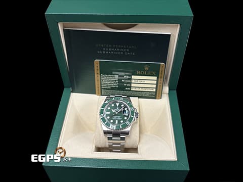 ROLEX 勞力士 Submariner Date 蠔式 潛航者 116610LV 綠水鬼 綠面水鬼 全綠水鬼 不鏽鋼材質 陶瓷錶圈&nbsp;2015年台灣公司貨&nbsp;潛水錶 自動上鍊 40mm