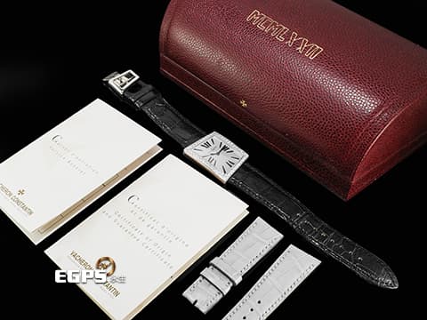 VACHERON CONSTANTIN 江詩丹頓 1972  系列 37510/000G 18K白金材質 銀色拉絲面盤 原廠鑲嵌鑽石錶圈 26 x 36.5mm